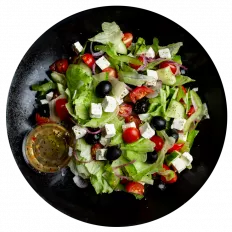 Photo Greek salad  with salad dressing - Pica Lulū