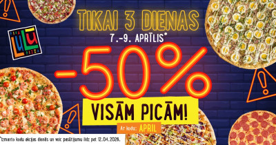 Visām picām 50% atlaide!