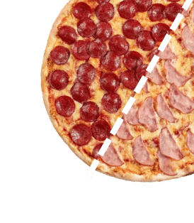 Half & half pizza